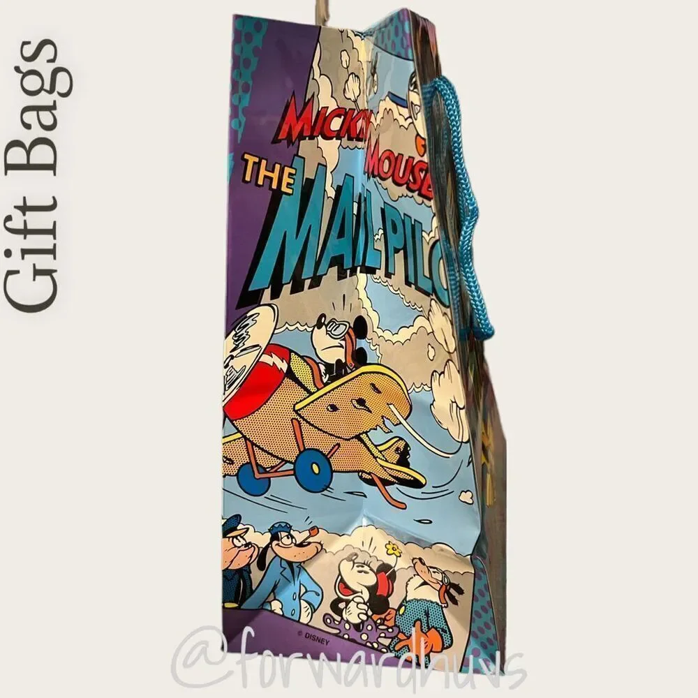 (12) 8.5” x 7.5” Vintage Cleo Mickey Mouse Pilot Gift Bags